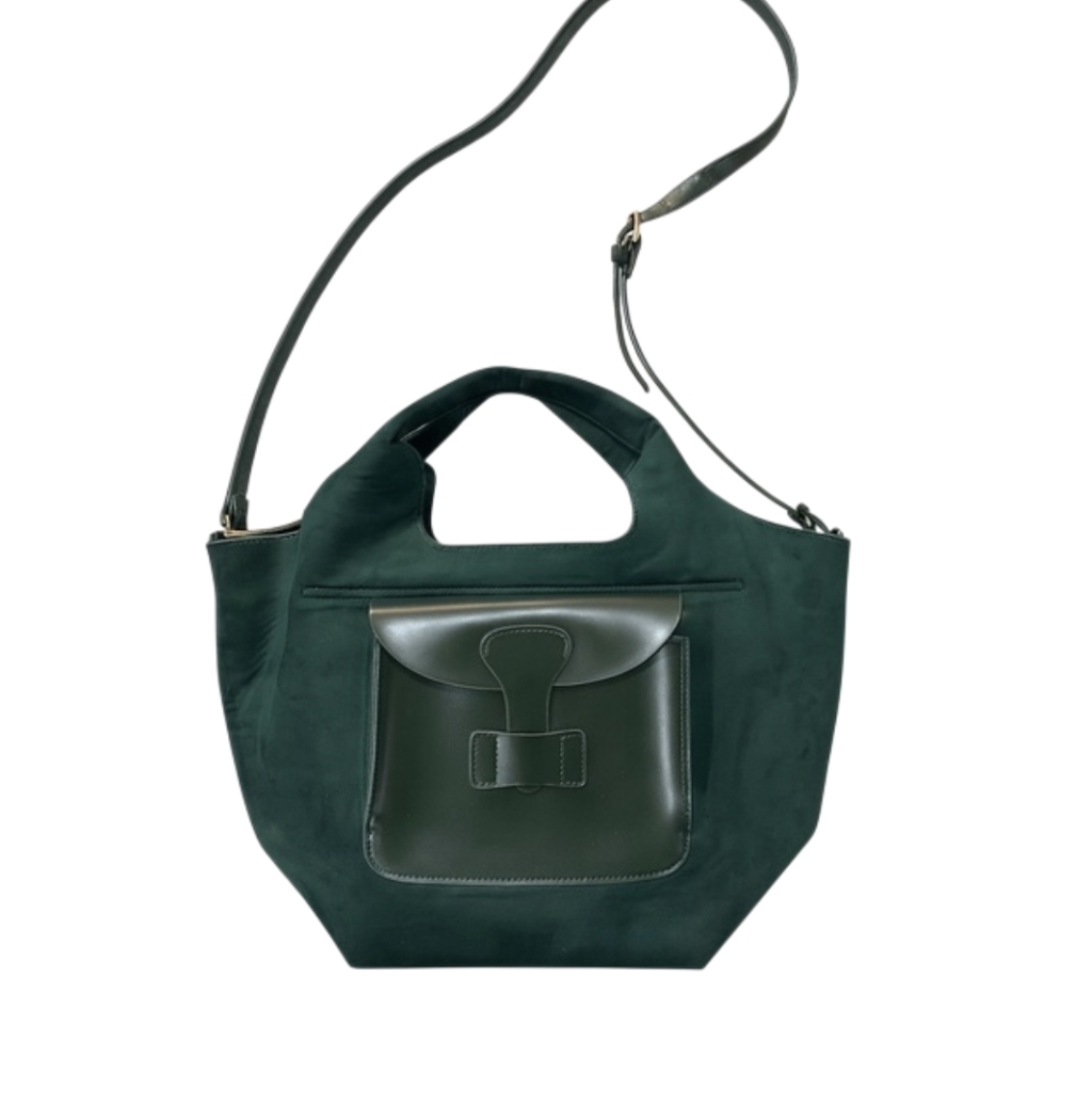 Anthropologie Emerald Green Vegan Faux Suede Bag